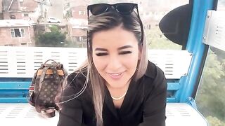 Outdoor blowjob and ride on a cable car in my city
