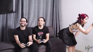 Latina slut Cindy Luna gets her pussy stuffed with two cocks
