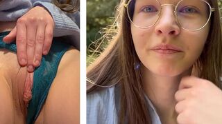 Outdoor sex and squirting orgasms with a big labia teen pussy
