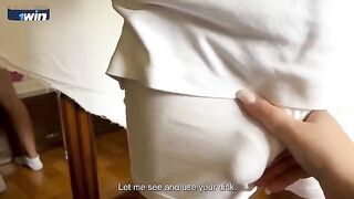 A stepmom with big tits is thanking her stepson for breakfast in a steamy encounter