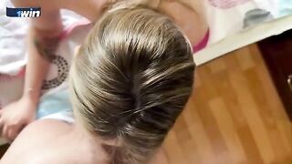 A stepmom with big tits is thanking her stepson for breakfast in a steamy encounter