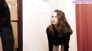 A girl was caught stealing chips, so the owner had to check her pussy