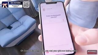 A hot stepbrother fucks his sister using an app as an excuse
