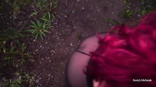 Babe from the forest, sexy Russian with huge ass, got banged and creampied