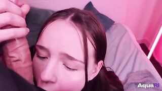 Schoolgirl swallows cock with pleasure, a common fantasy explored in many videos on channels like Babes, which often feature glamorous models and sensual scenes