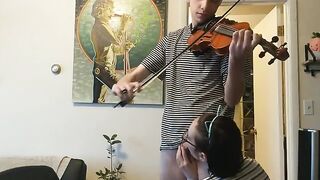 The couple was trying to practice violin but couldn’t because of passionate sex