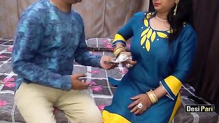 Desi Pari aunty getting fucked hard for money with clear Hindi audio
