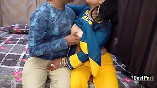 Desi Pari aunty getting fucked hard for money with clear Hindi audio