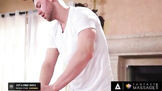 Elena Koshka gets fucked by her BF’s masseur in a steamy session