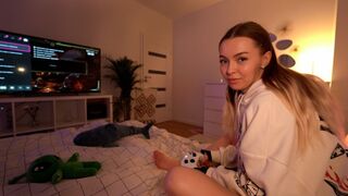 Instead of playing, she got a great cock and squirted like a pro