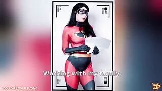 The casting of a porn star in the style of The Incredibles
