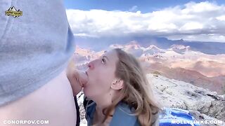 A couple has sex right on top of a cliff after hiking – an unforgettable outdoor encounter