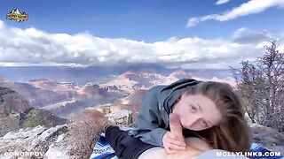 A couple has sex right on top of a cliff after hiking – an unforgettable outdoor encounter
