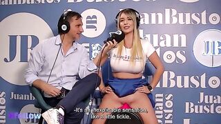 Hot Latina Blondes moan as they’re masturbated to orgasm on Juan Bustos Podca