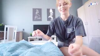 I fucked my stepsister, she came and got her face covered with cum