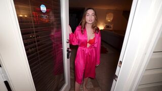 The neighbor came to the house on Valentine's Day and found a sexy woman alone