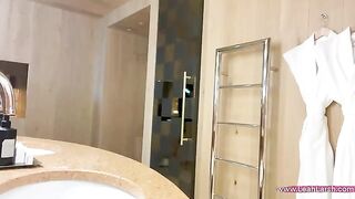 A guy fucked a girl in the hotel room, showcasing raw passion