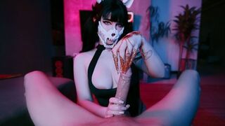 MollyRedWolf is testing you. Try not to cum. TittyFuck, Femdom, Handjob, Creampie - The red wolf Molly tests her followers