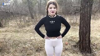 Forest sex with a nymphomaniac girl is too much to resist