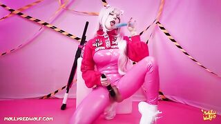 Nikke, the Goddess of Victory, on a secret mission in a captivating cosplay scene