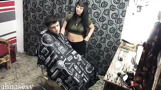 Hot Argentine chick banged in the barber shop - Almasexy