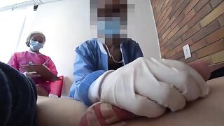 Two wild nurses get my dick in the hospital. Public Dick Flash