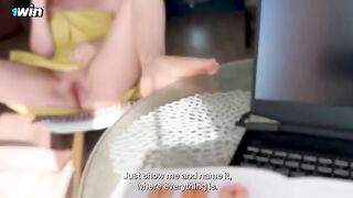 Stepmom explained to her stepson the structure of the female genital area