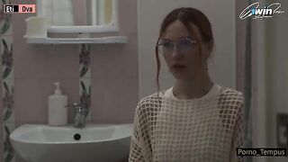 Russian schoolgirl gets her pussy smashed by two cocks in a steamy session