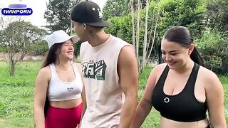 Stranger paid girls to fuck in the park with his money