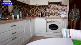Fucking my best friend's sexy stepmom in the kitchen is a taboo