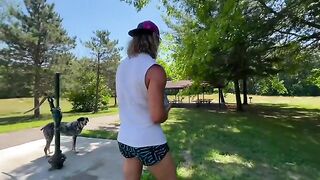 A couple enjoys a passionate summer sex session at the lake in Michigan