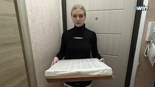The hot girl was in the mood for pizza and more, so she suggested sex