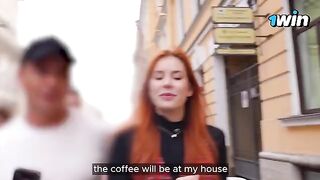 Busty girl fucked in the vestibule and at the YouTuber’s house
