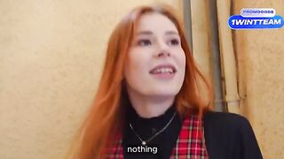 Busty girl fucked in the vestibule and at the YouTuber’s house