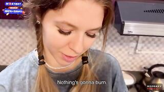 Flatmate fucks with a girl in the kitchen periodically