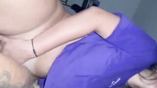 Gifted Bahian guy lifts the dress of a hot blonde babe