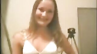 A cute young girl is fucking with her boyfriend on cam