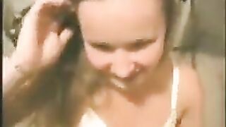 A cute young girl is fucking with her boyfriend on cam