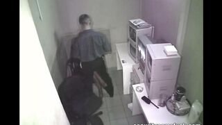 The camera is filming the sex at the workplace