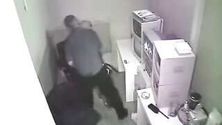 The camera is filming the sex at the workplace