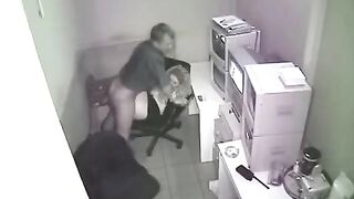 The camera is filming the sex at the workplace