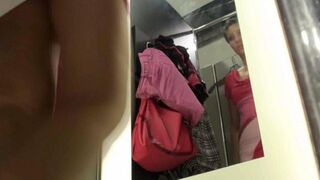 Spying for a girl in the locker room of the store is not allowed