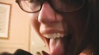 The fool was happy to have sex with glasses on