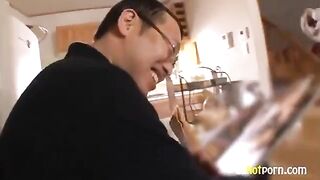 Hot student has sex with her classmate in class