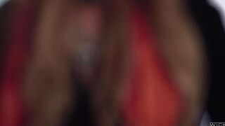 Three hot guys fucked a girl in stockings and flaps
