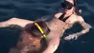 Aqualangists enjoy intense sex at the bottom of the sea