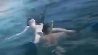 Aqualangists enjoy intense sex at the bottom of the sea