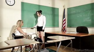 The teacher seduced her student in a steamy lesbian encounter