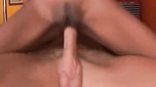 A black woman with a slender build gets fucked by a white guy’s huge cock