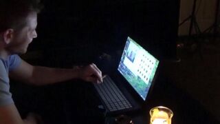 The wife is watching porn and masturbating with her husband